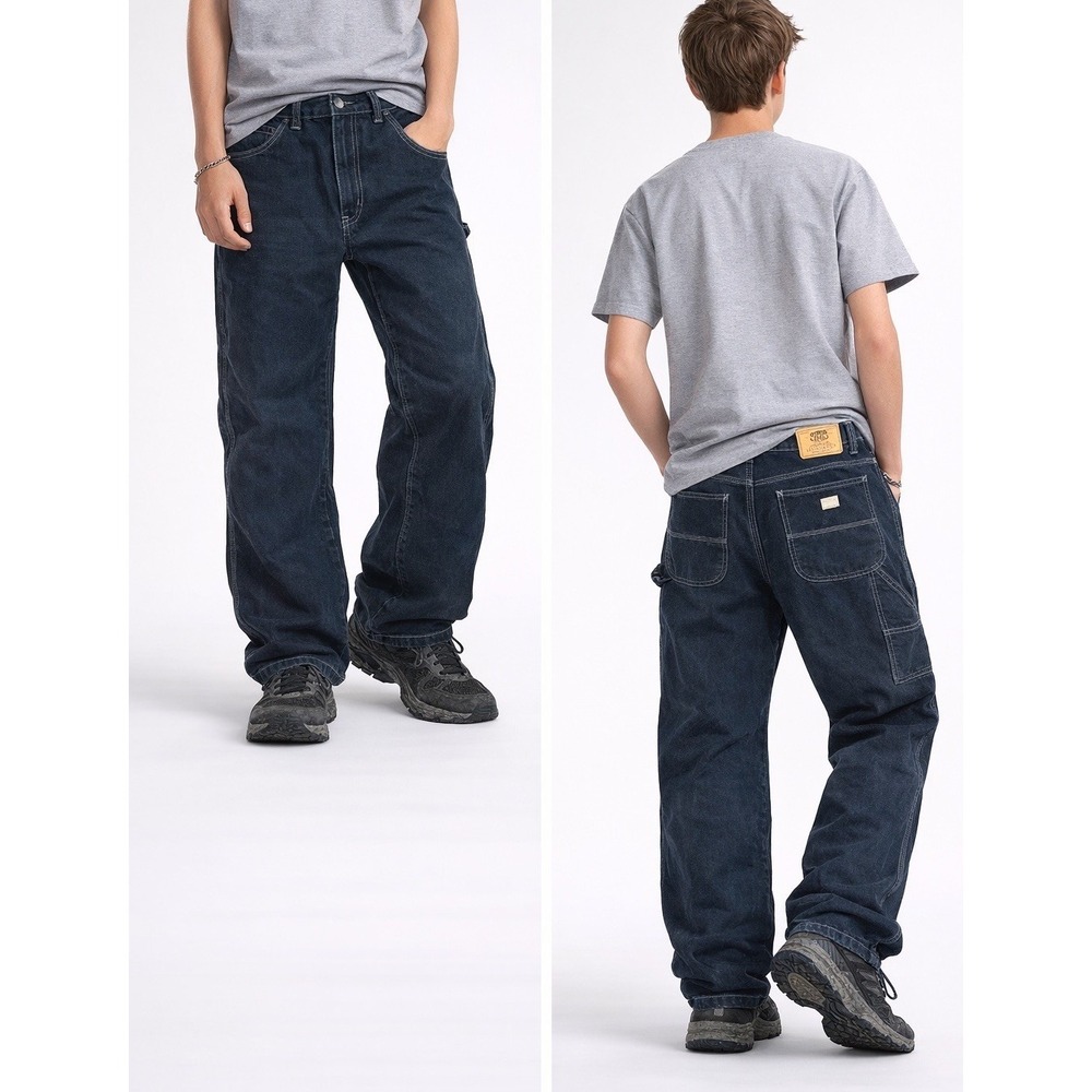 Vintage Y2K Route 66 carpenter jeans Pants junior Black Wash Size 13/14